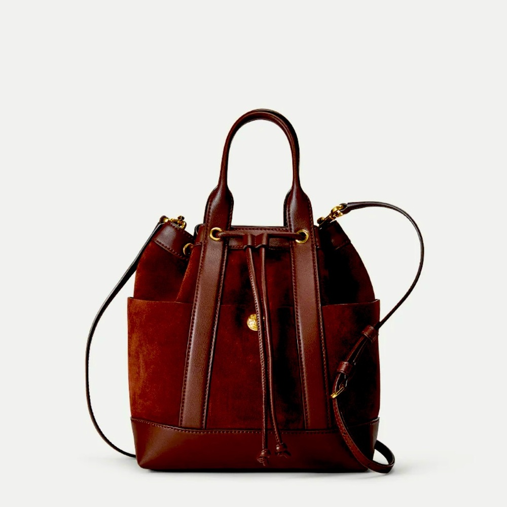 Veronica Beard Goody Suede and Leather Bucket! Bag NWT in dust bag